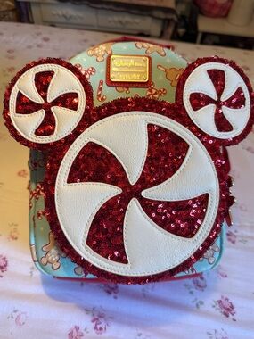 Disney Parks Peppermint Gingerbread Candy Cane Loungefly Mini Backpack 2022 NWOT